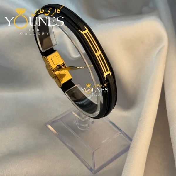 دستبند طلا چرم مردانه L117